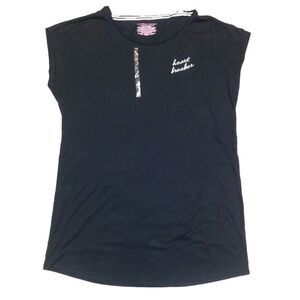 NWT Victoria’s Secret Angel sleep tee Heart Breaker sleepshirt pajama Black L